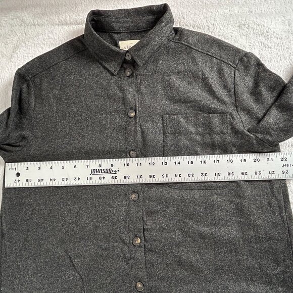 Sézane Womens Button-Down Long Sleeve Tunic Top Shirt Size 34 Gray Pocket Casual - Picture 5 of 7